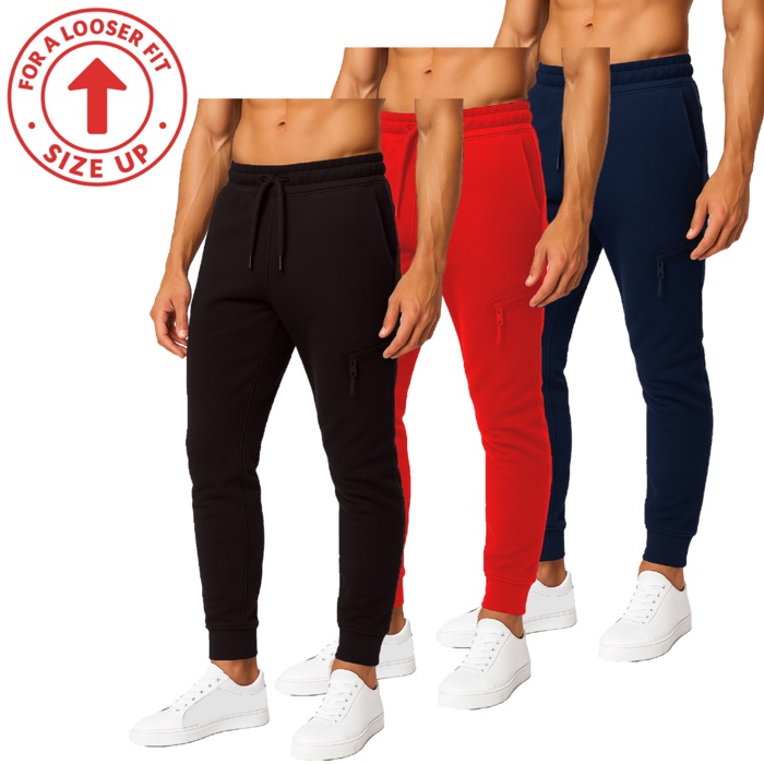 Men’s Tech Fleece Jogger Sweatpants (3 Pack) - Ideal for Training or Casual Wear